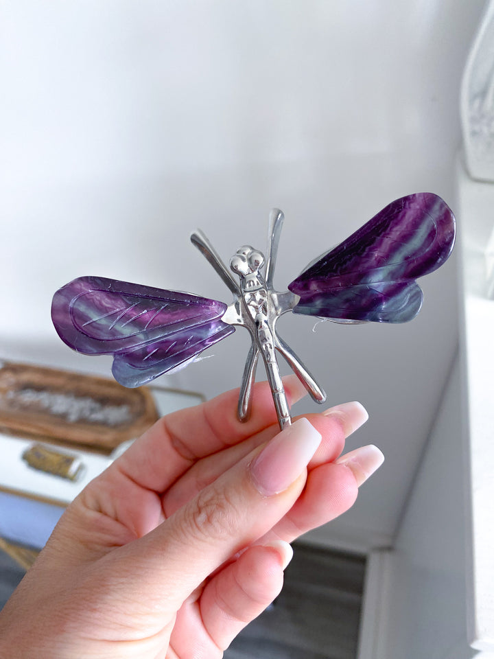 Imperfect Fluorite Dragonfly Figurine