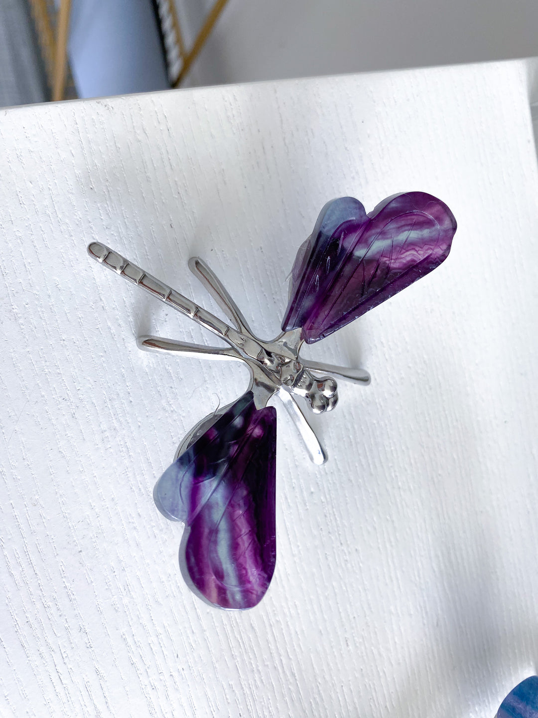Imperfect Fluorite Dragonfly Figurine