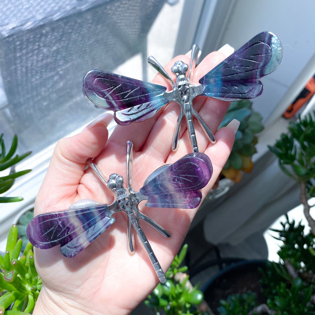 Imperfect Fluorite Dragonfly Figurine