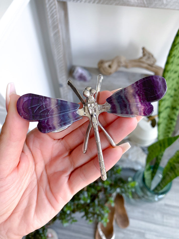 Imperfect Fluorite Dragonfly Figurine
