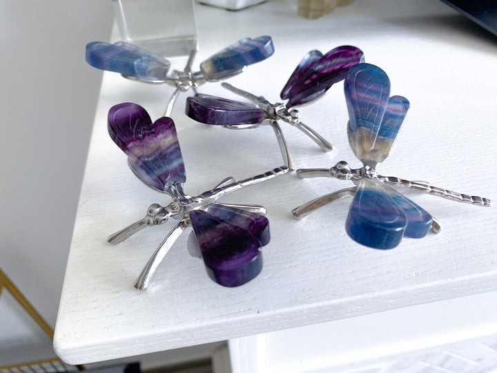 Imperfect Fluorite Dragonfly Figurine