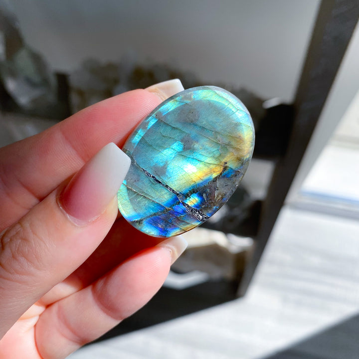 Flashy Labradorite Worry Stone