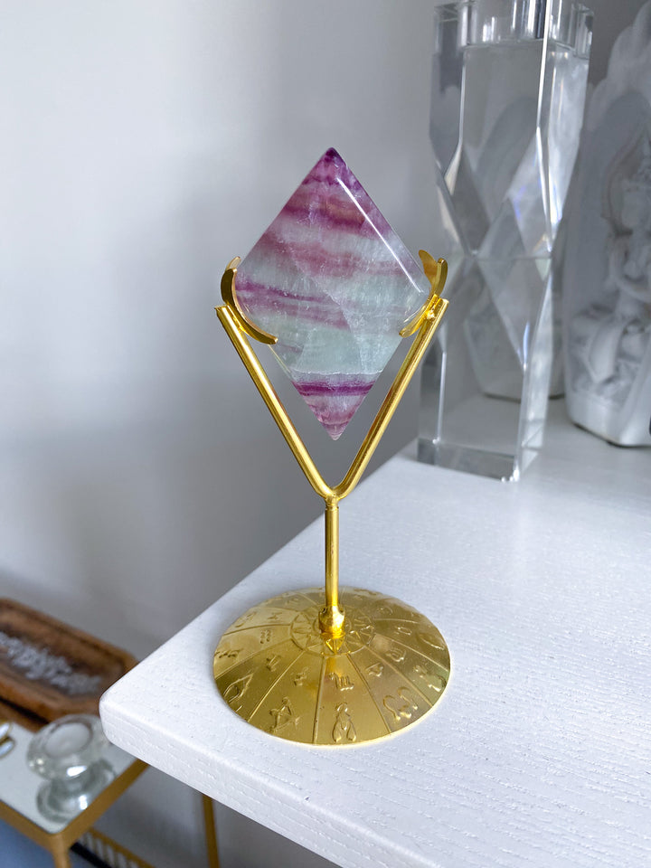 Small Purple and Green Fluorite Diamond 