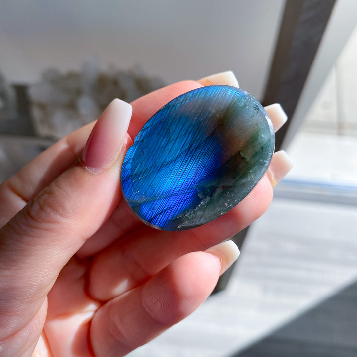Flashy Labradorite Worry Stone