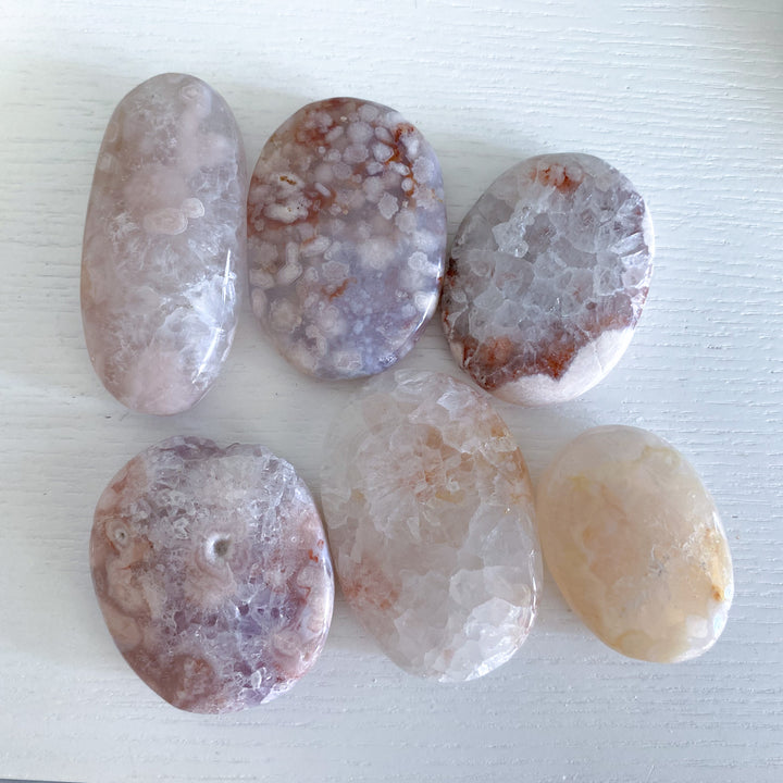 Small Pink Amethyst Palm Stone