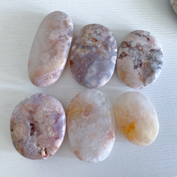 Small Pink Amethyst Palm Stone