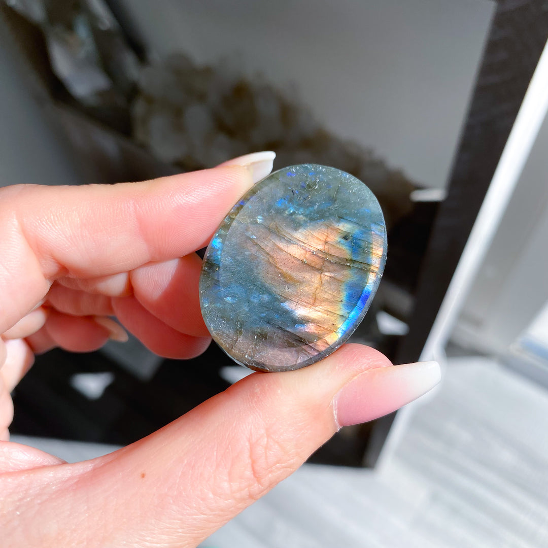 Flashy Labradorite Worry Stone