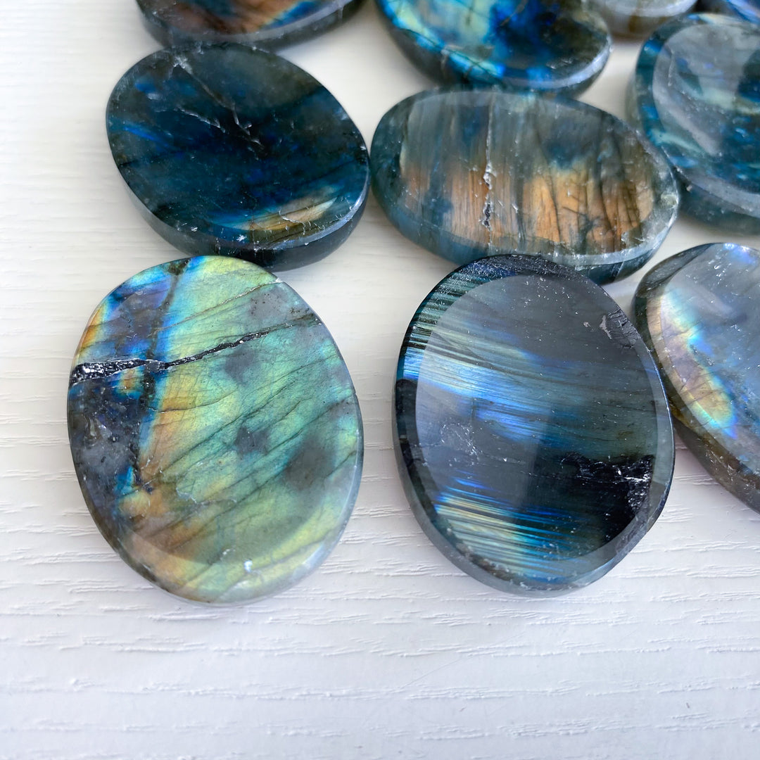 Flashy Labradorite Worry Stone