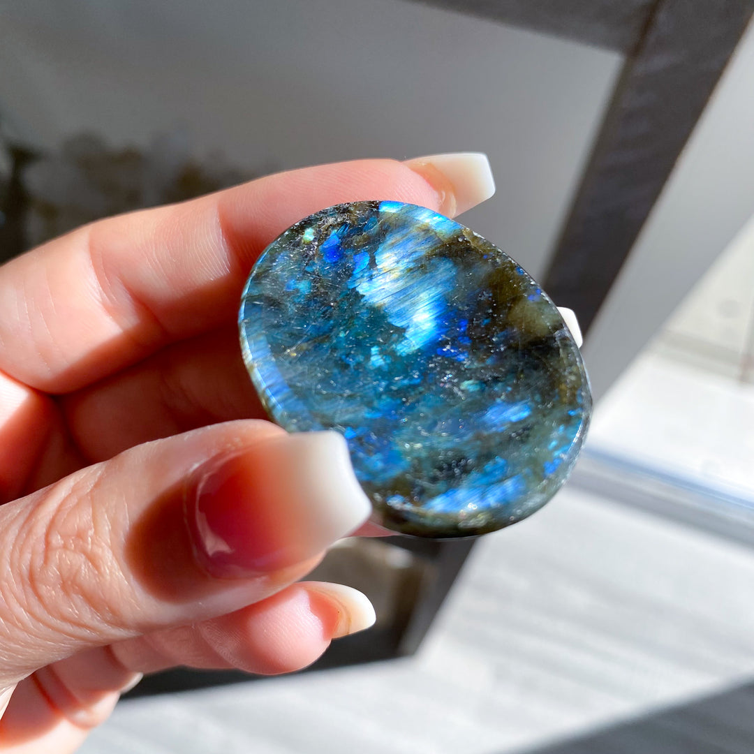Flashy Labradorite Worry Stone