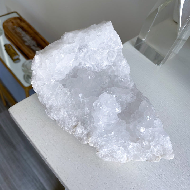 Large White Calcite Geode Piece 
