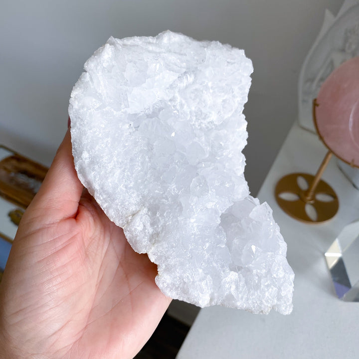 Large White Calcite Geode Piece 
