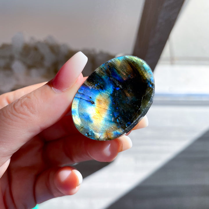 Flashy Labradorite Worry Stone