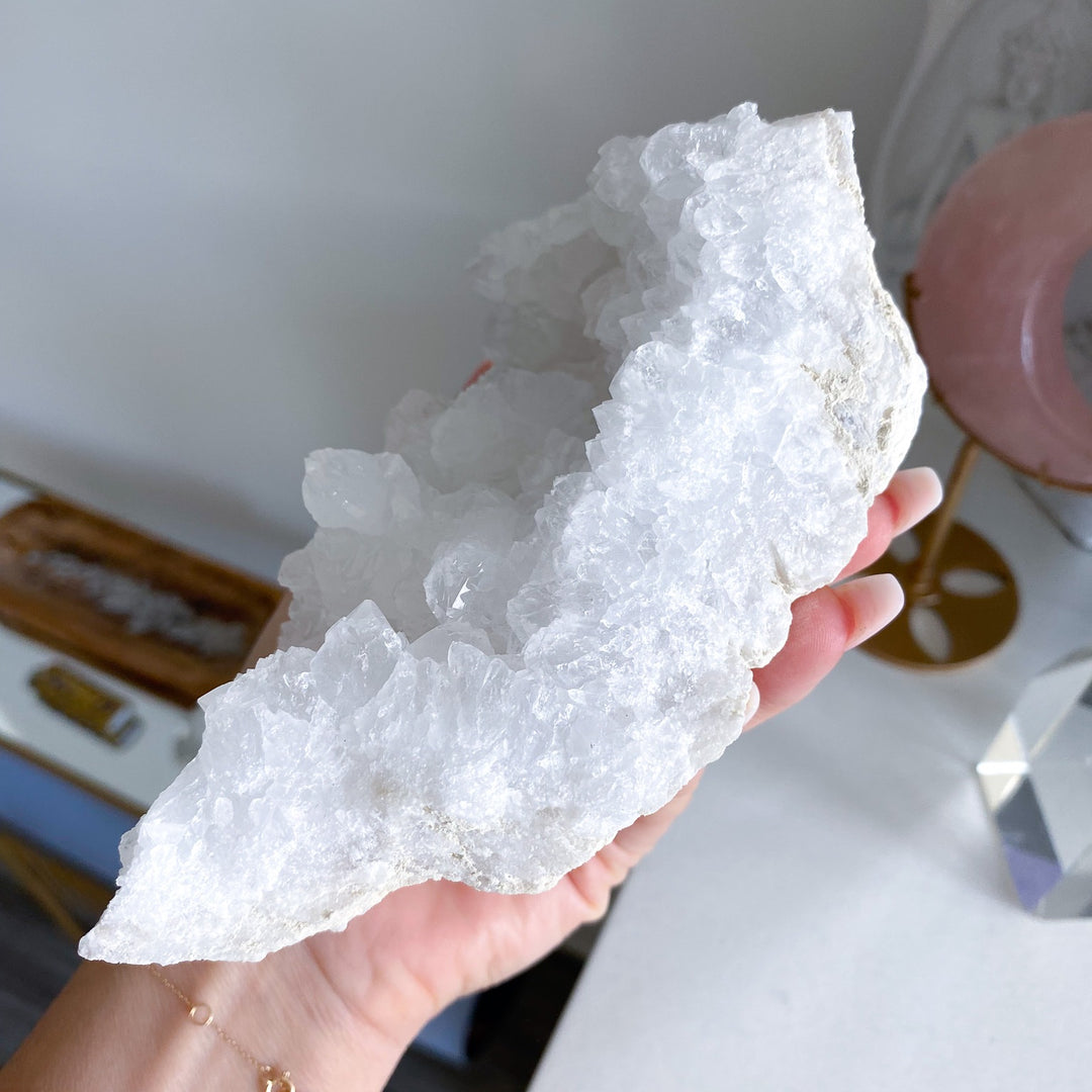 Large White Calcite Geode Piece 