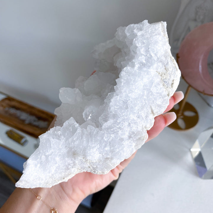 Large White Calcite Geode Piece 