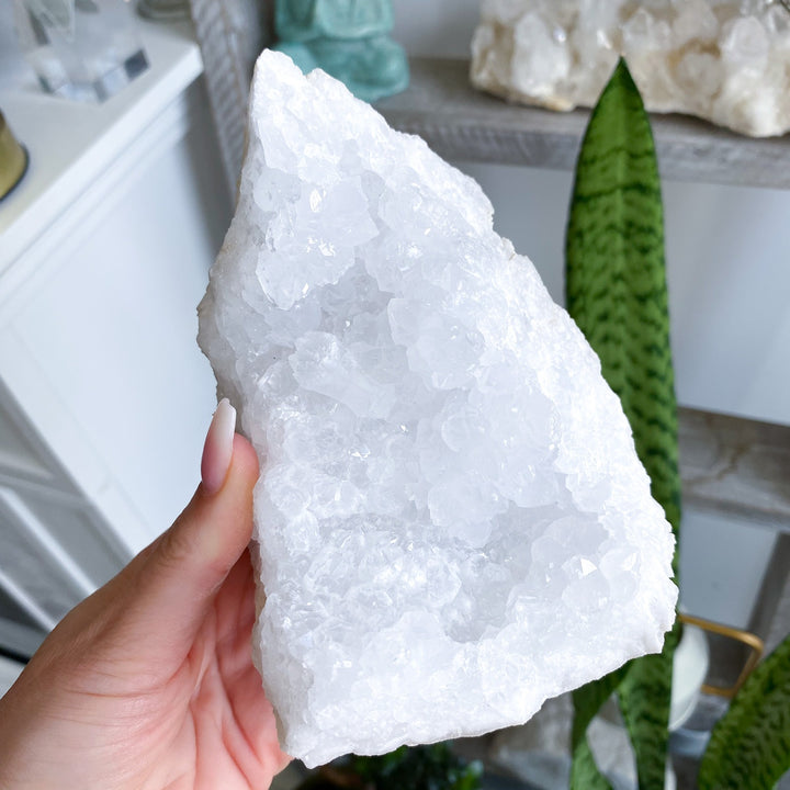 Large White Calcite Geode Piece 