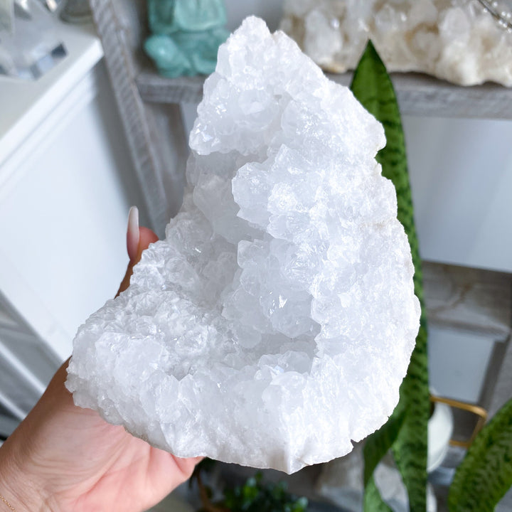 Large White Calcite Geode Piece 