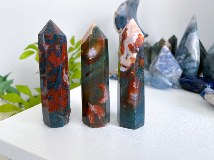 Carnelian & Moss Agate Tower - YOU CHOOSE