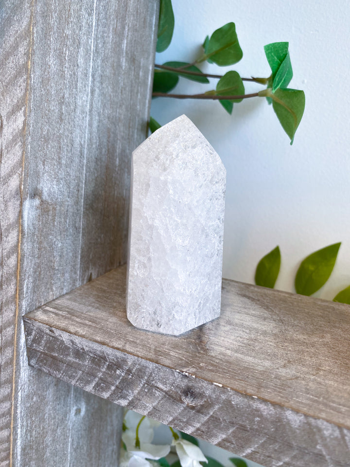 Large Fire & Ice Quartz Cracked Quartz Point #1