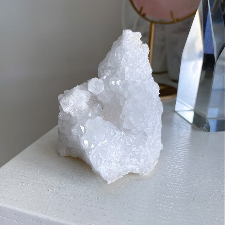 Standing White Calcite Geode 