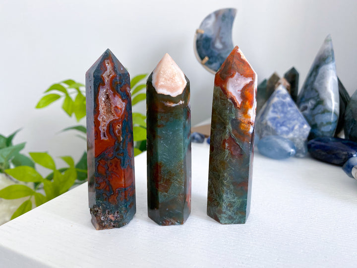 Carnelian & Moss Agate Tower - YOU CHOOSE