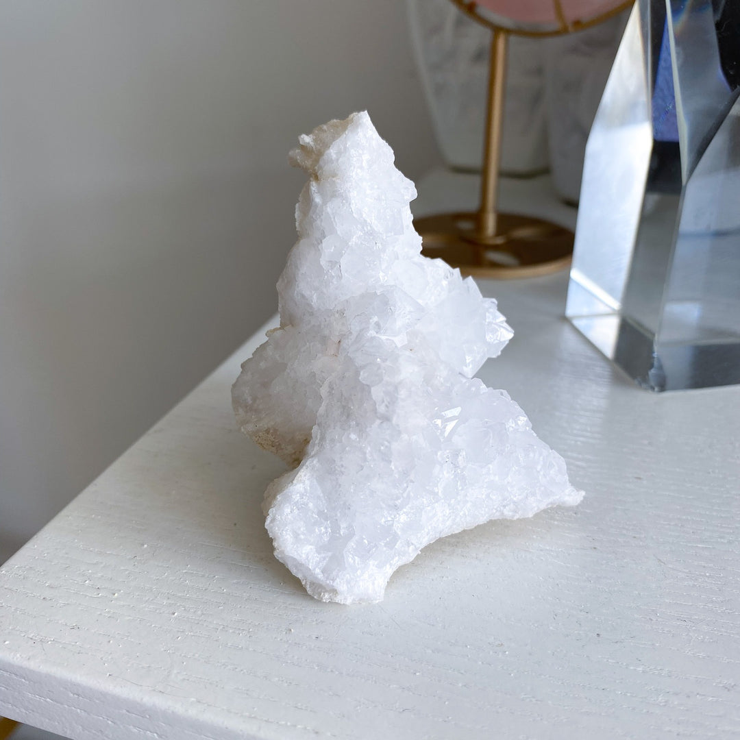Standing White Calcite Geode 