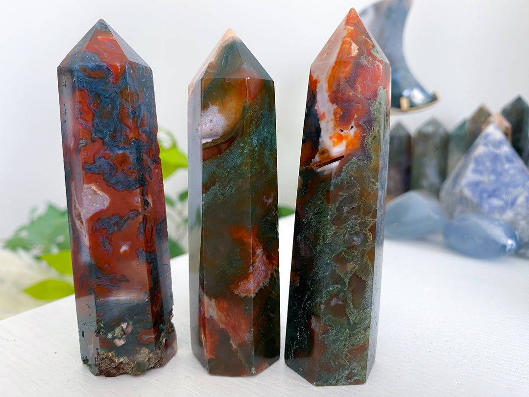 Carnelian & Moss Agate Tower - YOU CHOOSE