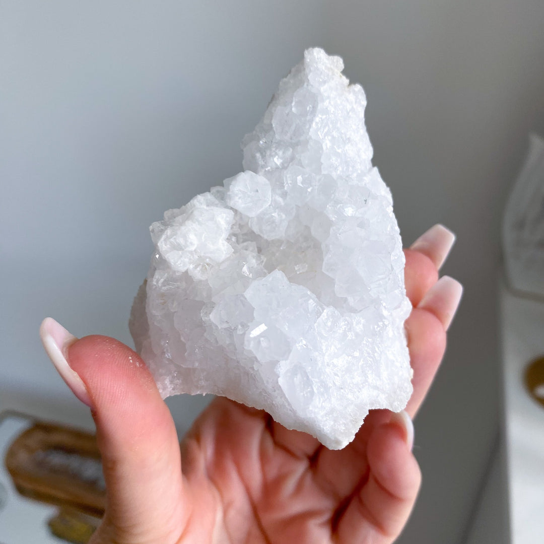Standing White Calcite Geode 