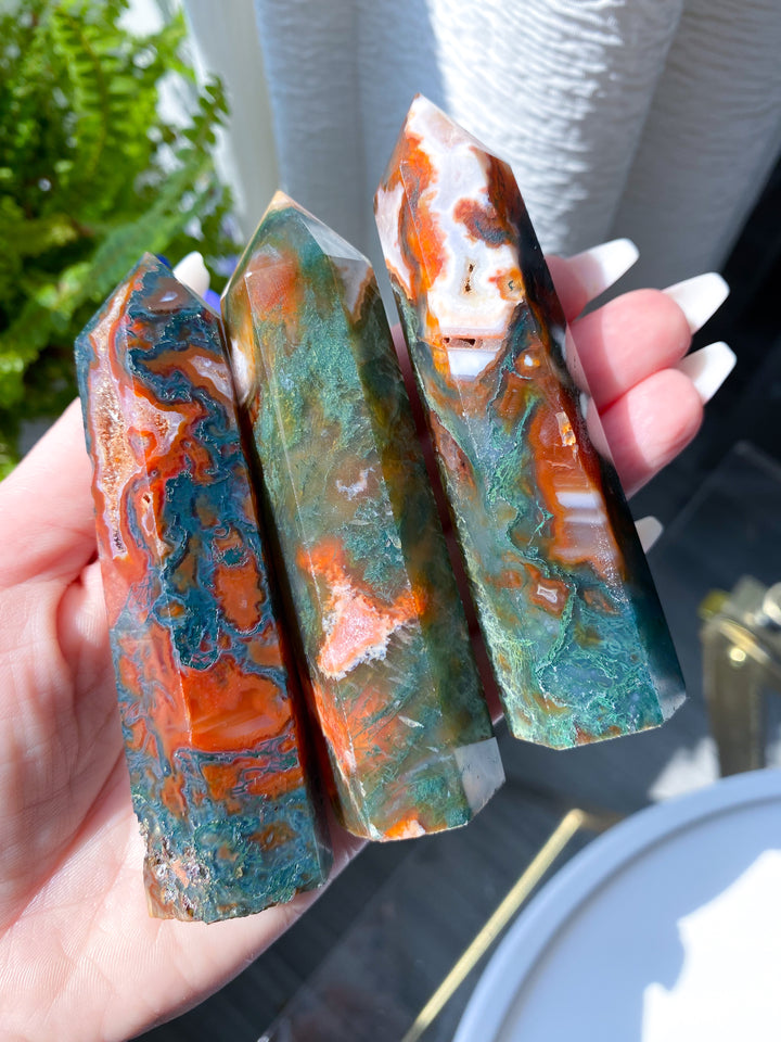 Carnelian & Moss Agate Tower - YOU CHOOSE