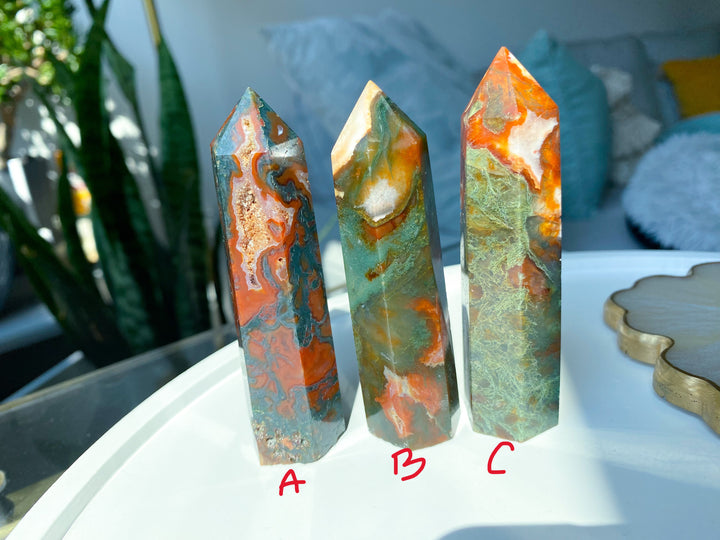 Carnelian & Moss Agate Tower - YOU CHOOSE