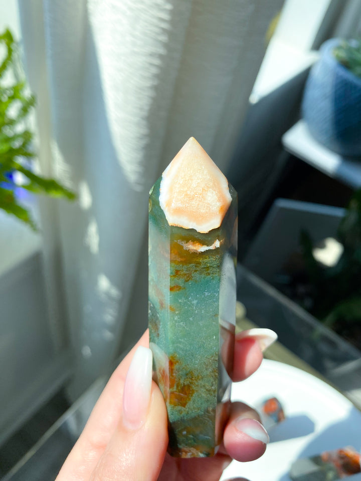 Carnelian & Moss Agate Tower - YOU CHOOSE