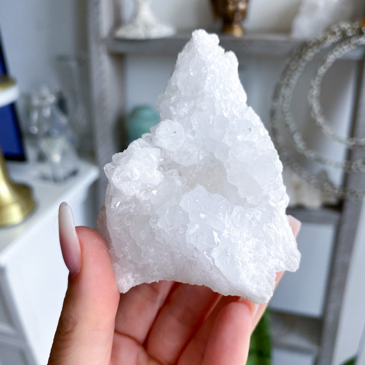Standing White Calcite Geode 