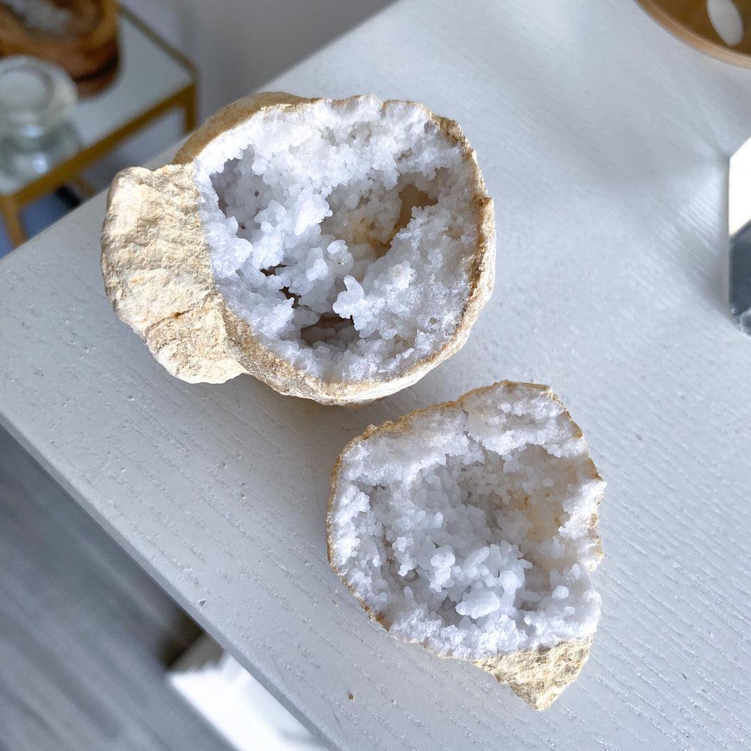 Small White Calcite Geode 