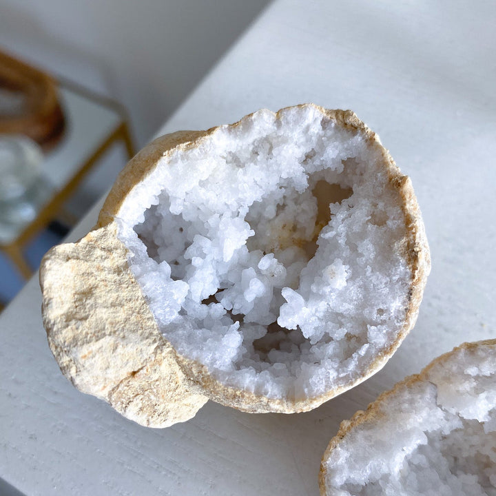 Small White Calcite Geode 