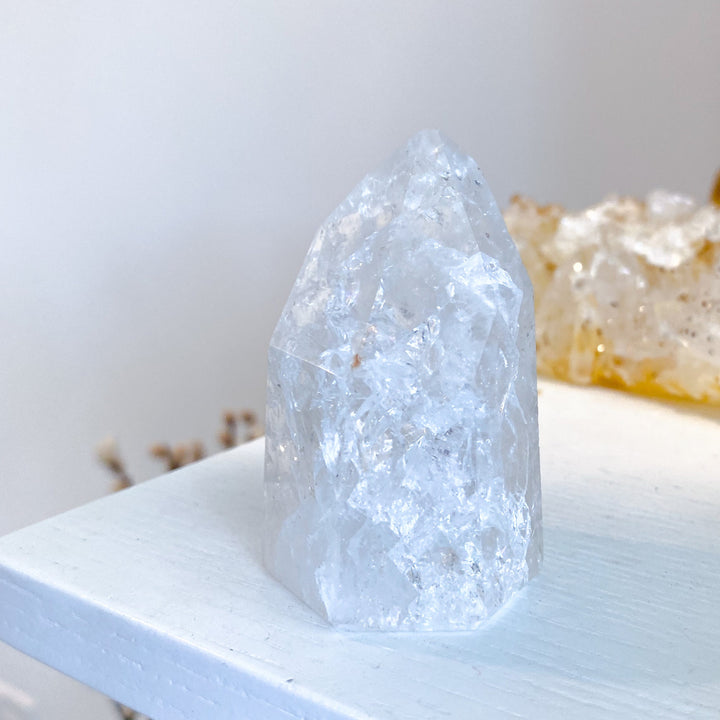 Fire & Ice Quartz Crystal Polished Point 3"