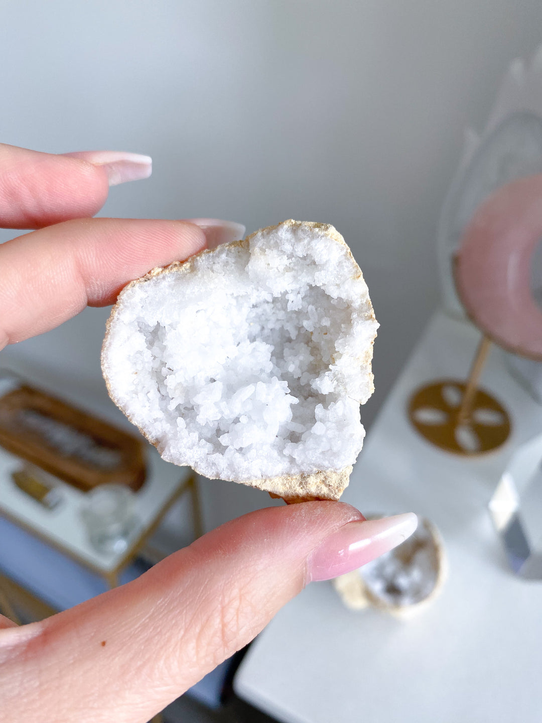 Small White Calcite Geode 