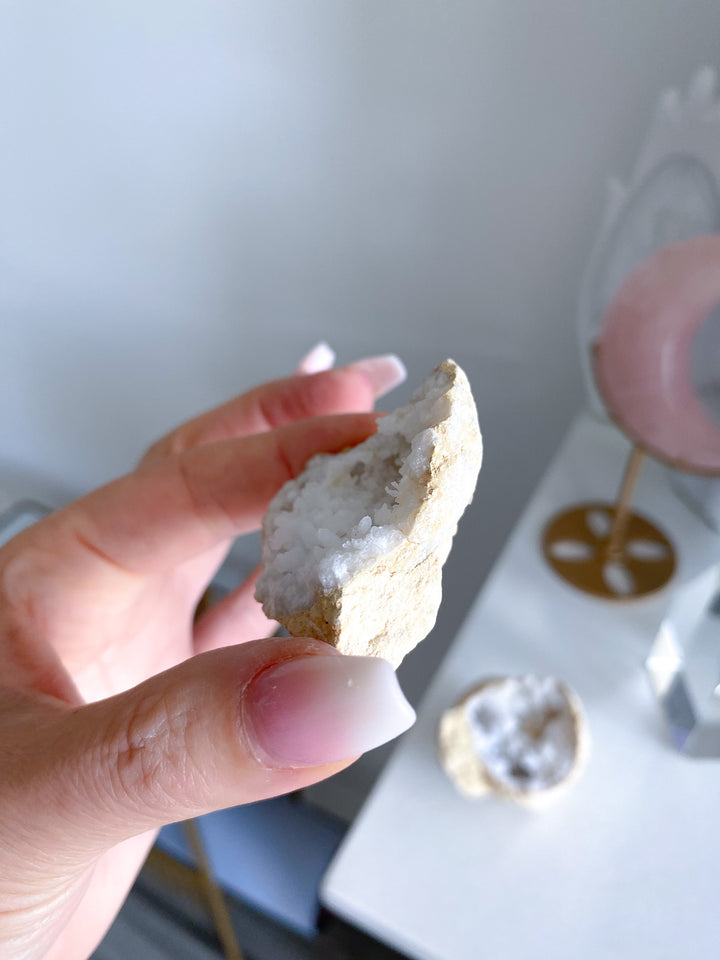 Small White Calcite Geode 