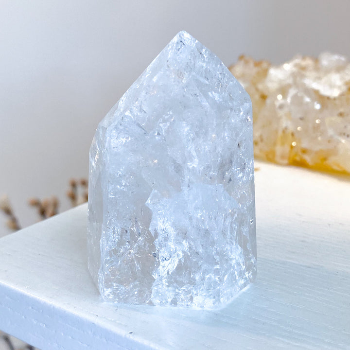 Fire & Ice Quartz Crystal Polished Point 3"