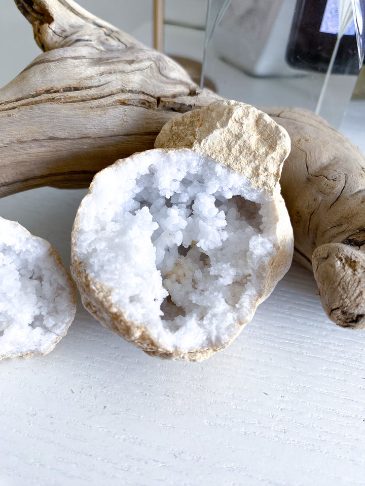 Small White Calcite Geode 