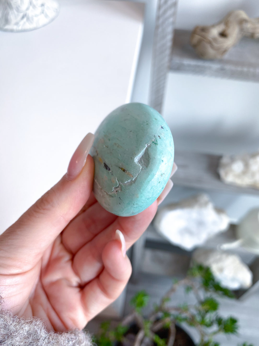 Unique Turquoise Palm Stone #9