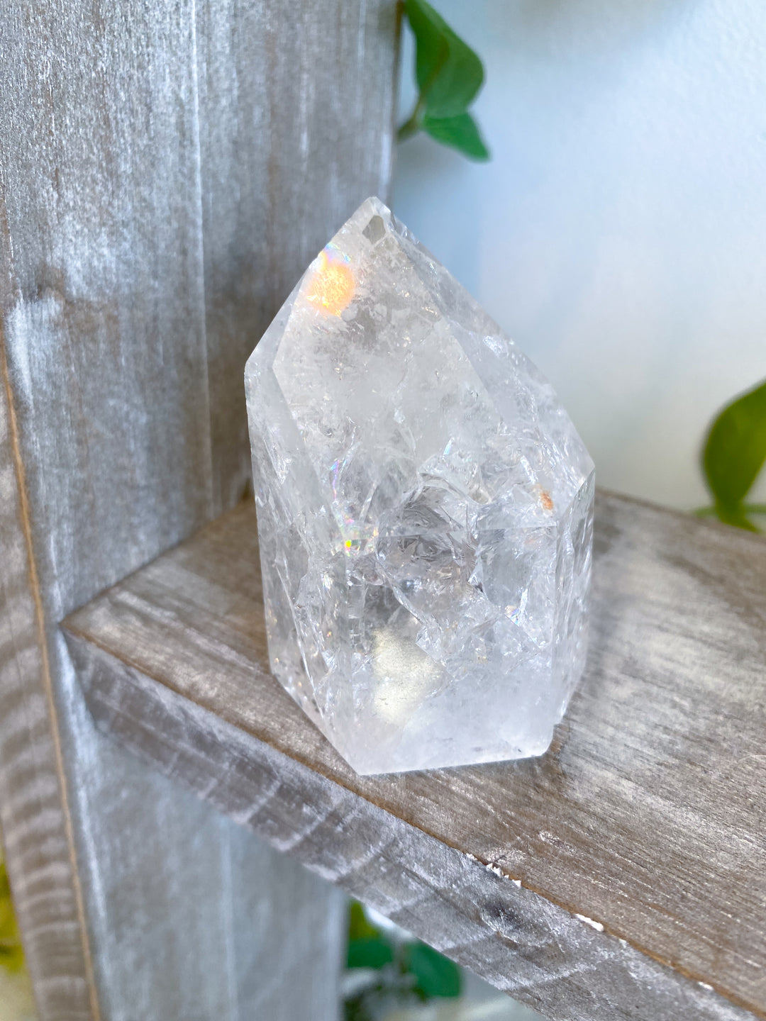 Fire & Ice Quartz Crystal Polished Point 3"