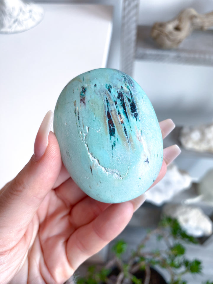 Unique Turquoise Palm Stone #9