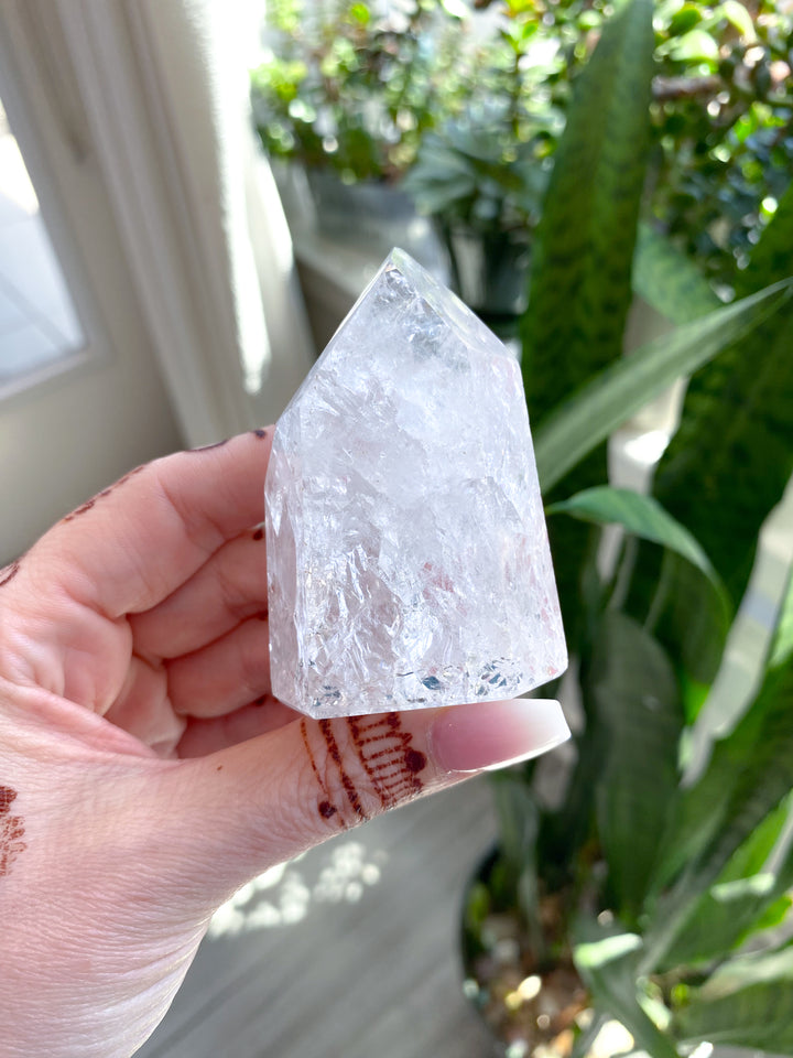 Fire & Ice Quartz Crystal Polished Point 3"