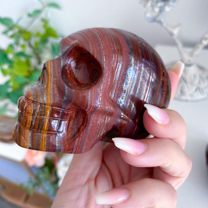 Red Eyes Large Tiger Iron Skull 1.8lb
