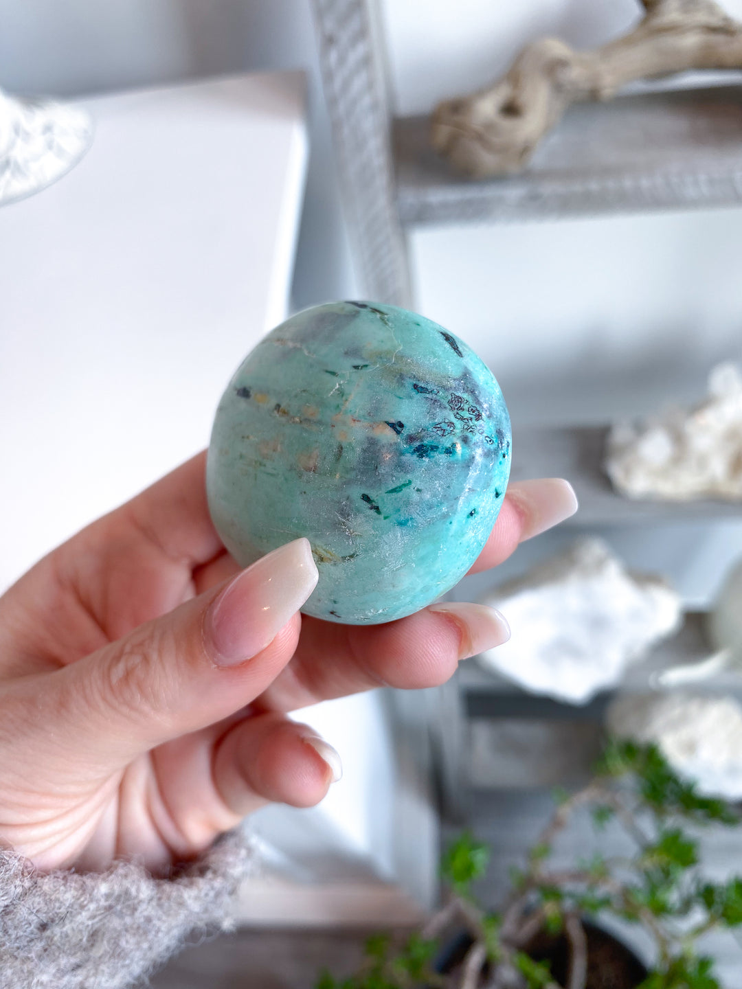 Unique Turquoise Palm Stone #9
