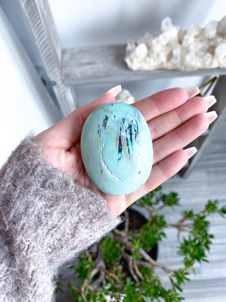 Unique Turquoise Palm Stone #9