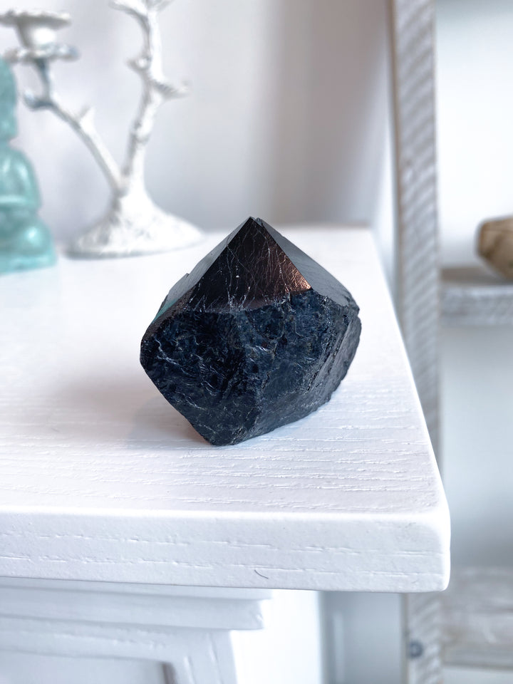 Black Tourmaline Top Polish Tower #6 - Chipped