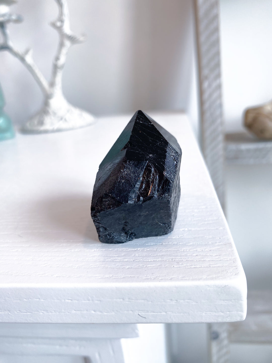 Black Tourmaline Top Polish Tower #6 - Chipped