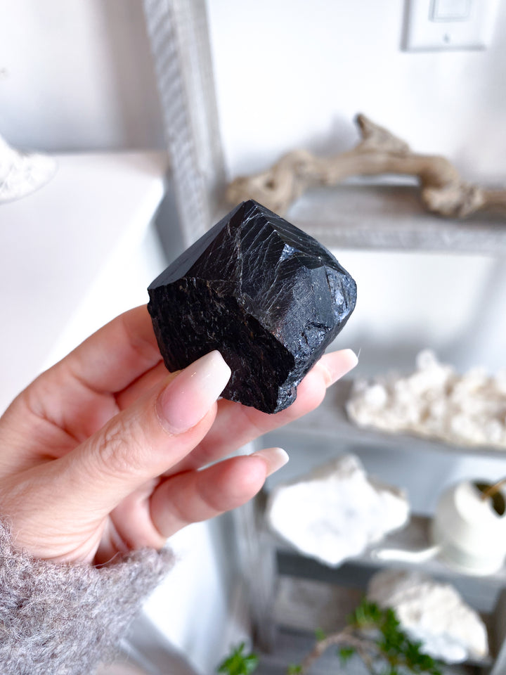 Black Tourmaline Top Polish Tower #6 - Chipped