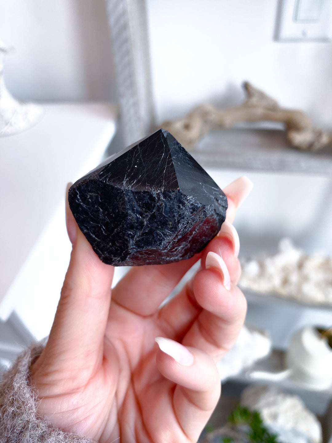 Black Tourmaline Top Polish Tower #6 - Chipped