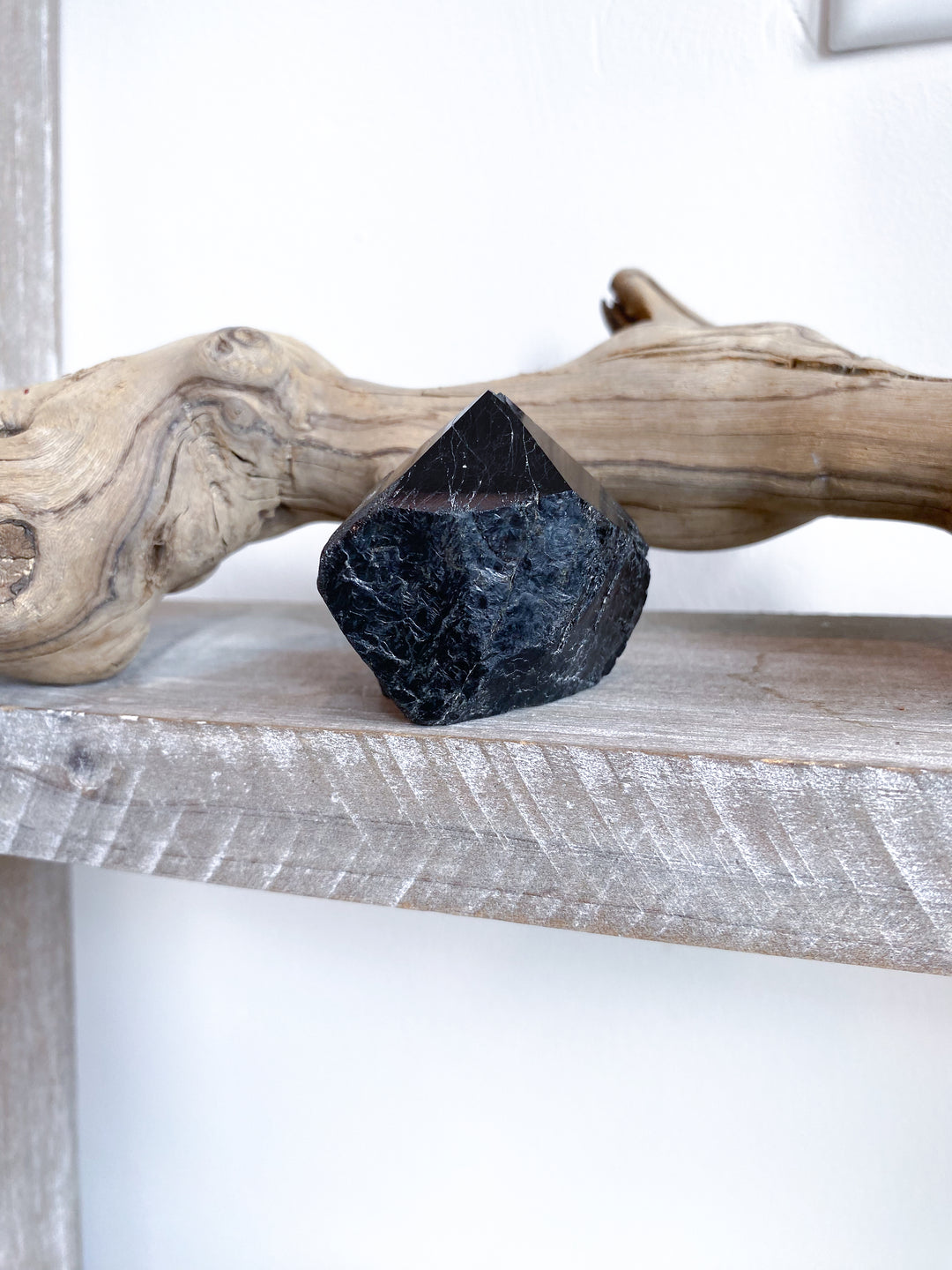 Black Tourmaline Top Polish Tower #6 - Chipped